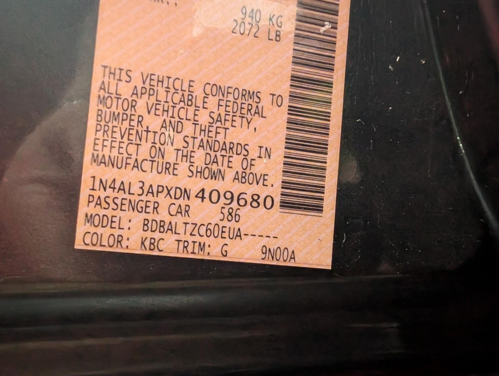 2013 Nissan Altima - Court Order