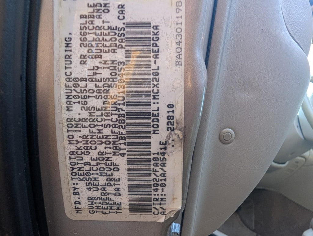 2001 Toyota Avalon - Title Surrendered